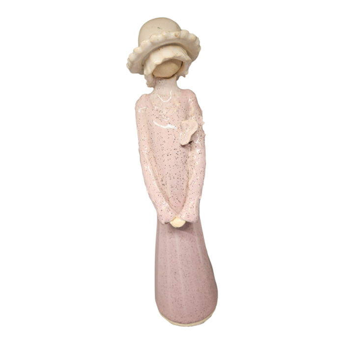 vintage ceramic signed louise auger pink lady figurine sculpture 2338