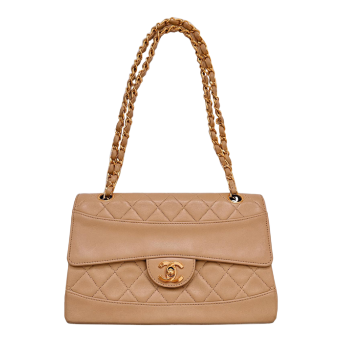 vintage chanel beige flap bag 4760