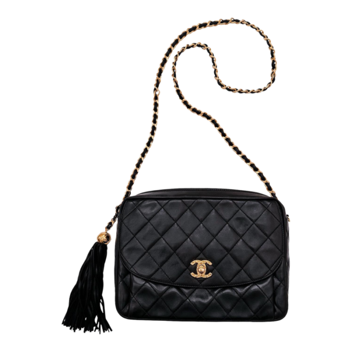 vintage chanel black camera bag 5375