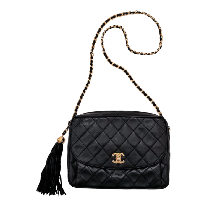 vintage chanel black camera bag 5602