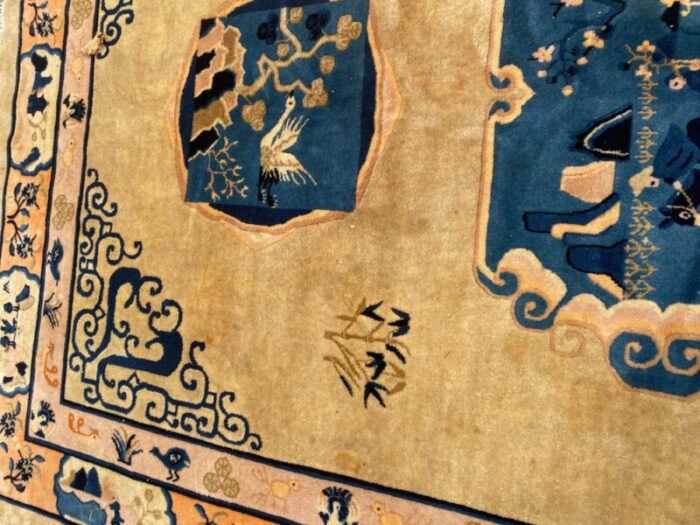 vintage chinese art deco design peking rug 12