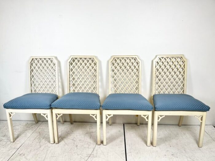 vintage chinoiserie lattice dining chairs set of 6 6424