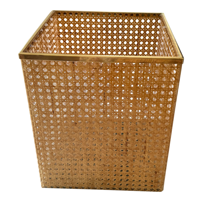 vintage crespi for dior lucite caning waste bin 3364