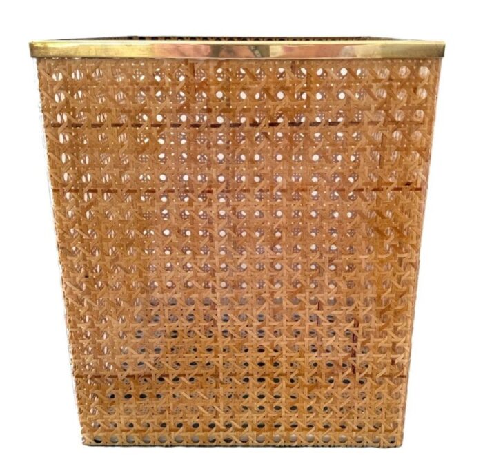 vintage crespi for dior lucite caning waste bin 3619