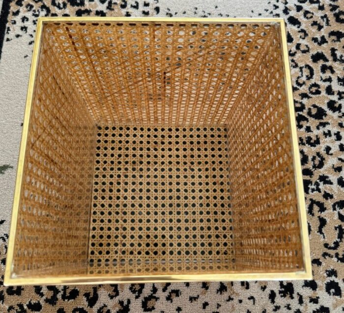 vintage crespi for dior lucite caning waste bin 9047