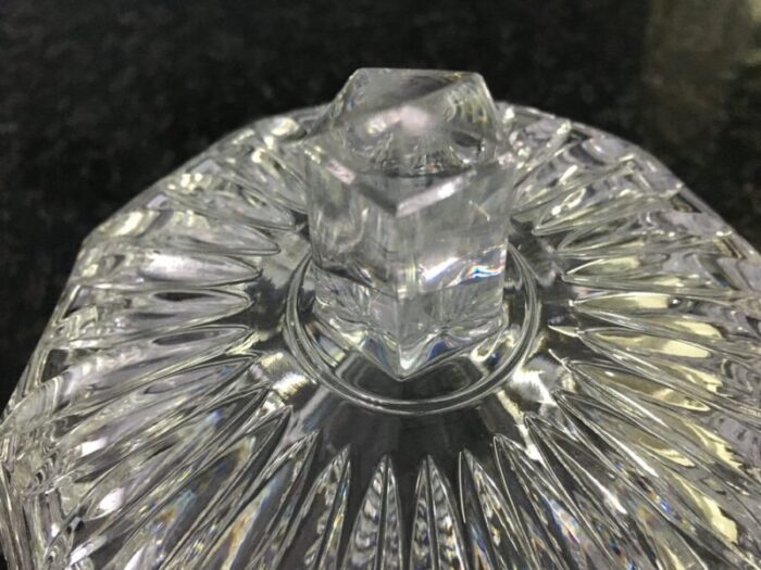 vintage crystal glass chocolate box with lid 1950s 12