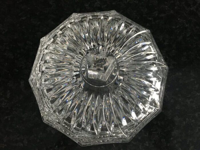 vintage crystal glass chocolate box with lid 1950s 7