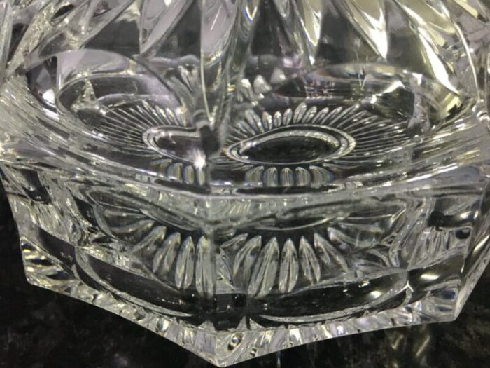 vintage crystal glass chocolate box with lid 1950s 9