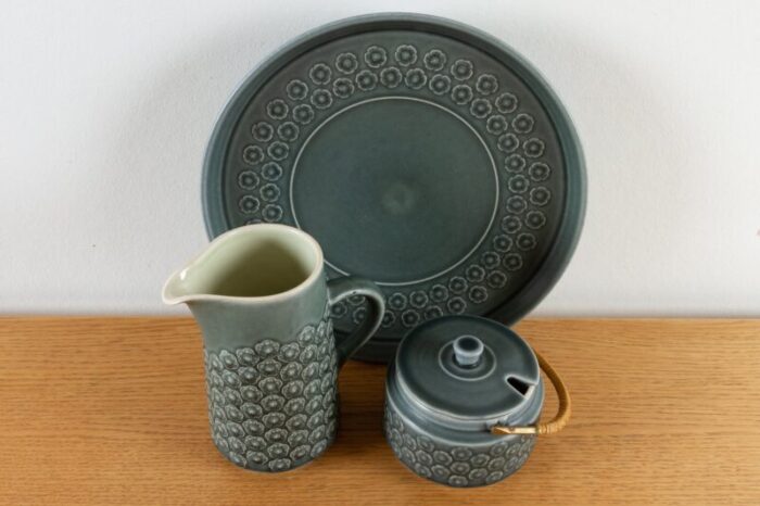 vintage danish azur stoneware set by jens h quistgaard for kronjyden 1960s set of 3 2