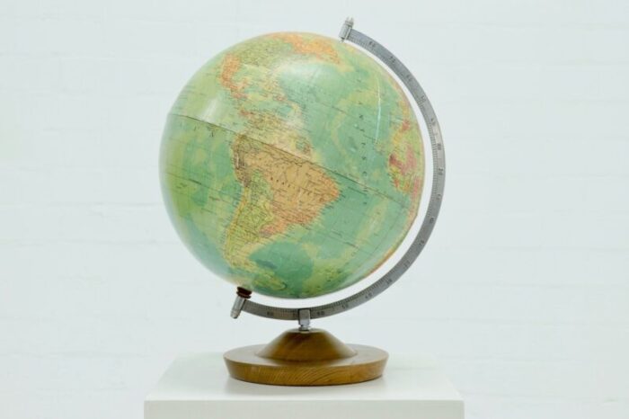 vintage earth globe by raethgloben germany 1970s 1