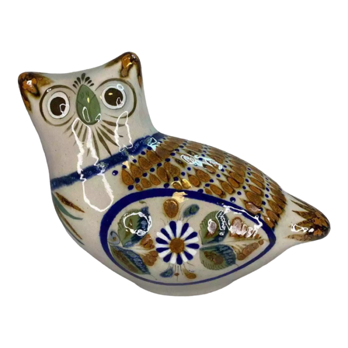 vintage erandi tonala mexico large owl mexican folk art hand painted signed 1742