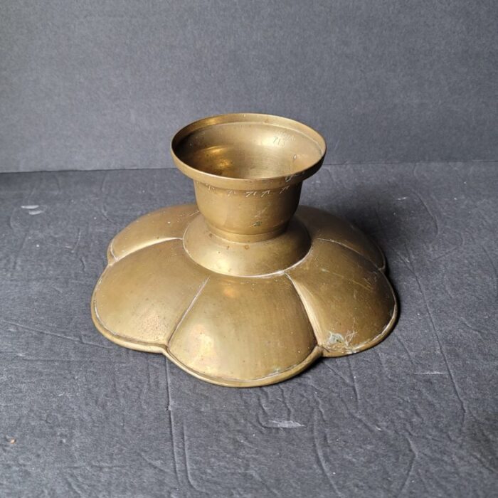 vintage etched brass footed bowl made in india 8457