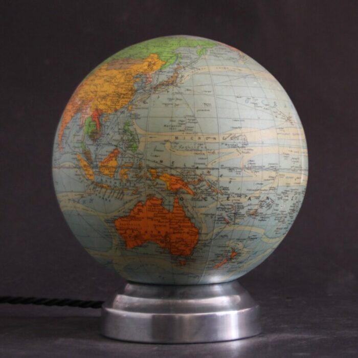 vintage french art deco illuminated globe from perrina 1