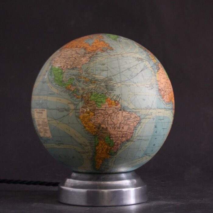 vintage french art deco illuminated globe from perrina 5