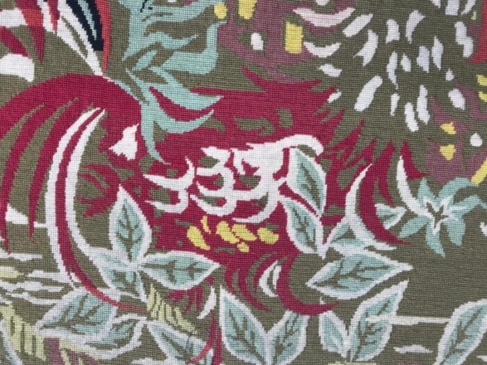 vintage french modern needlepoint tapestry 3