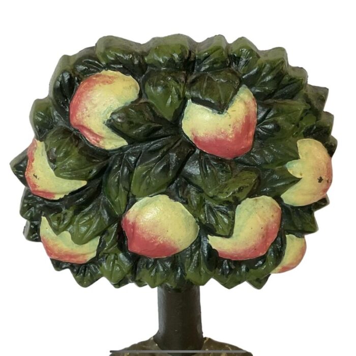 vintage fruit apple tree painted french cast iron doorstop 1795