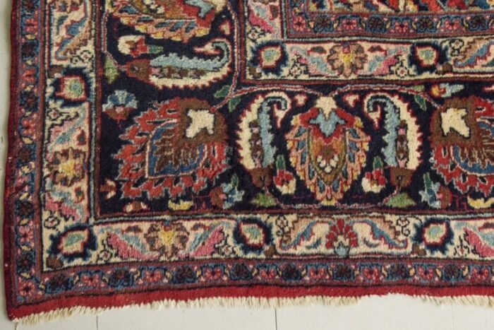 vintage handwoven mashad rug 10