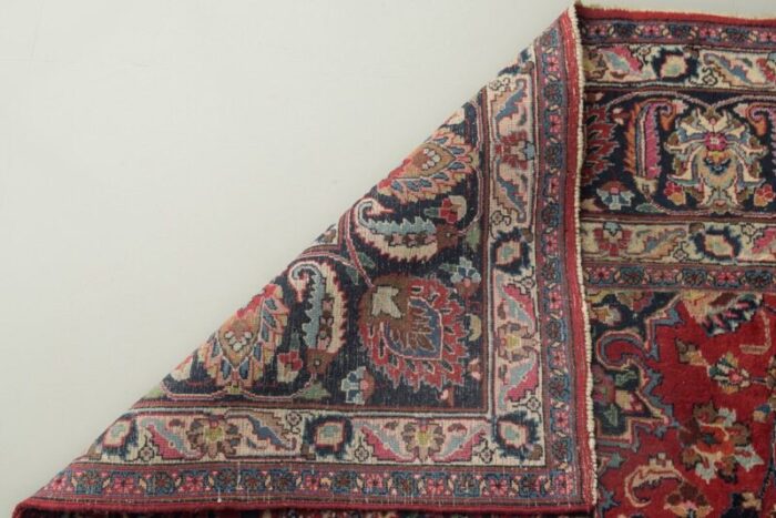 vintage handwoven mashad rug 12