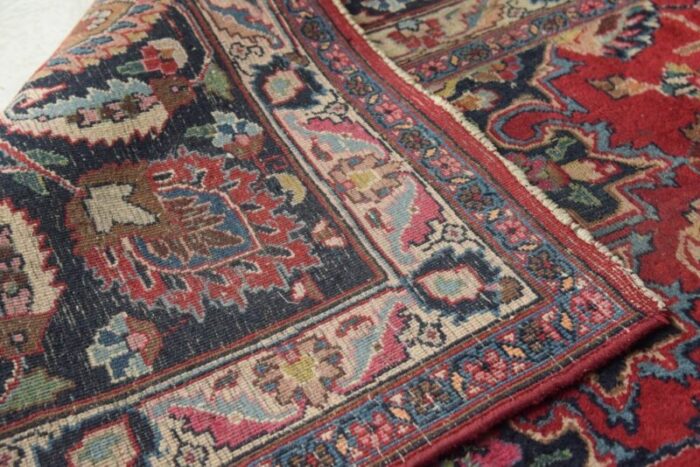 vintage handwoven mashad rug 13