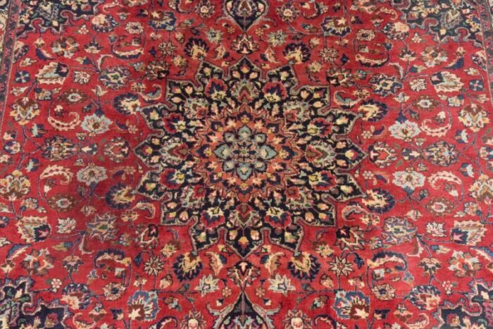 vintage handwoven mashad rug 2