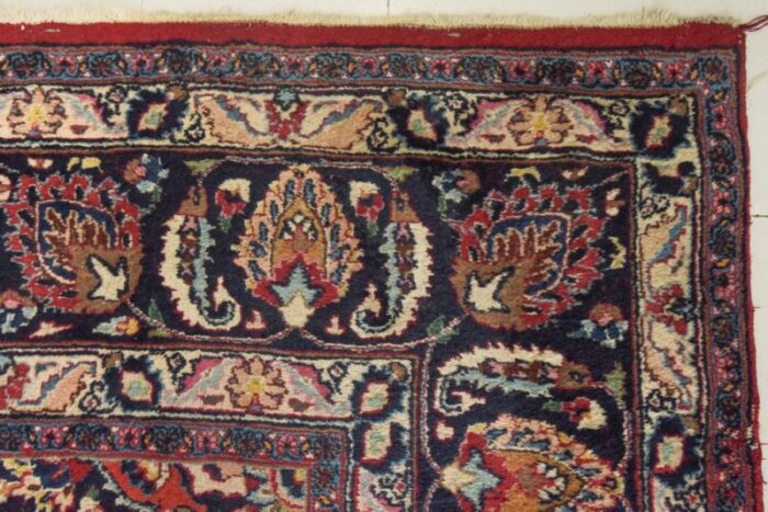 vintage handwoven mashad rug 9