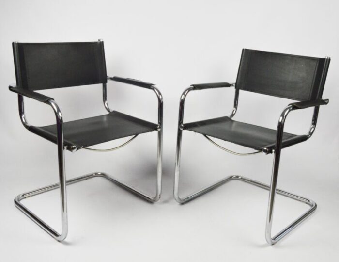 vintage italian chairs with armrests 1980s set of 2 2302