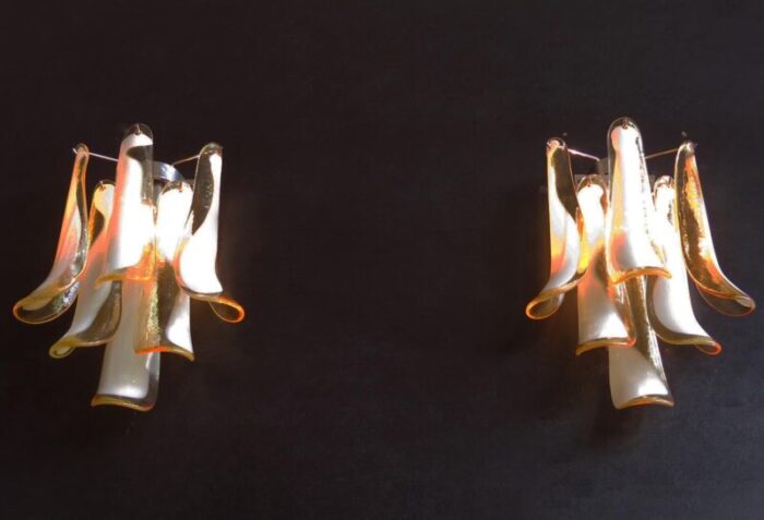 vintage italian murano wall lights in the style of mazzega 1990 set of 2 0355