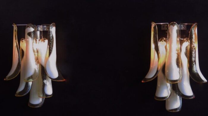 vintage italian murano wall lights in the style of mazzega 1990 set of 2 1420