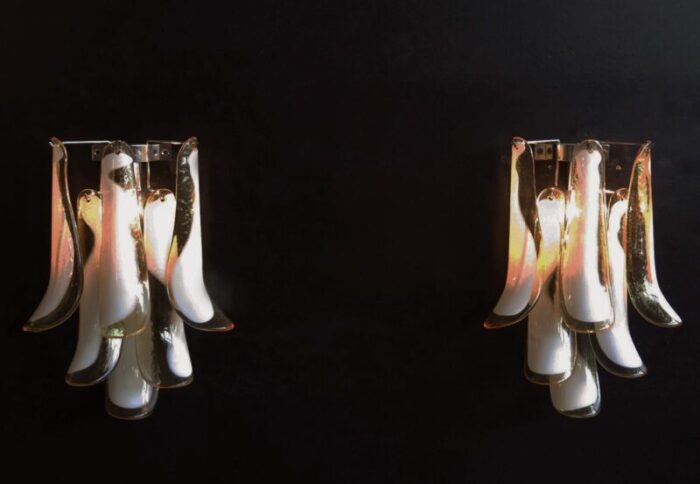 vintage italian murano wall lights in the style of mazzega 1990 set of 2 2366