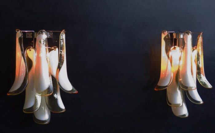 vintage italian murano wall lights in the style of mazzega 1990 set of 2 4608