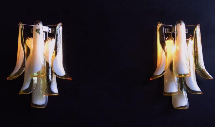 vintage italian murano wall lights in the style of mazzega 1990 set of 2 7391