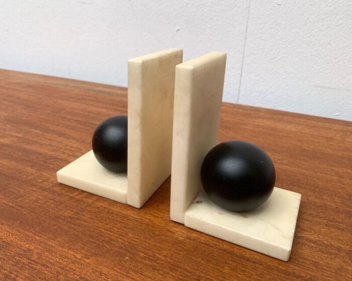 vintage italian postmodern alabaster bookends set of 2 8