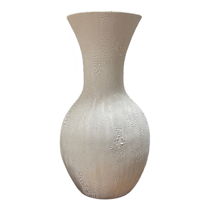 vintage large 26 hand thrown white textured vase 9964