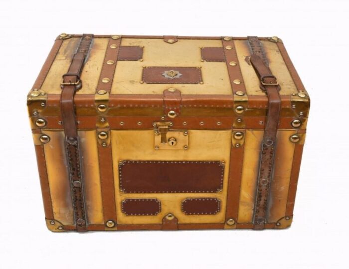 vintage luggage trunk in copper 1