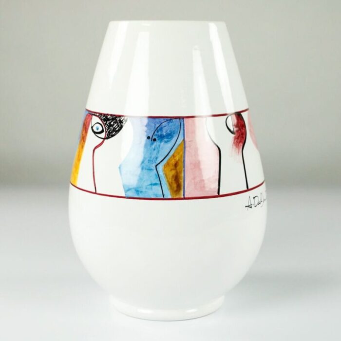 vintage marcuzzo ceramic vase by alfredo dal santo este italy 1980s 4