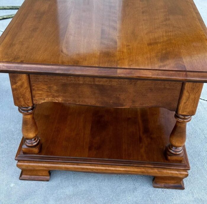 vintage mid 20th century heirloom square maple ethan allen sideend table 6511