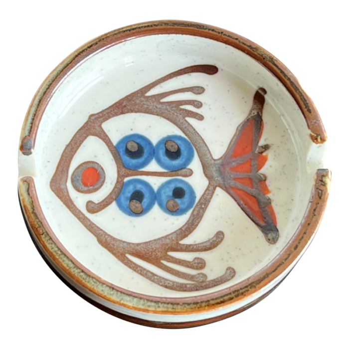 vintage mid century ceramic fish ashtray catchall 4764