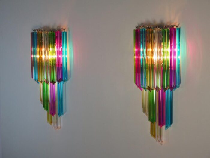 vintage murano wall sconces 1990 set of 2 4078