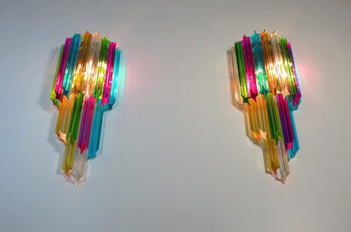 vintage murano wall sconces 1990 set of 2 4905