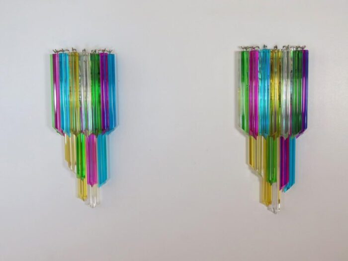 vintage murano wall sconces 1990 set of 2 8477