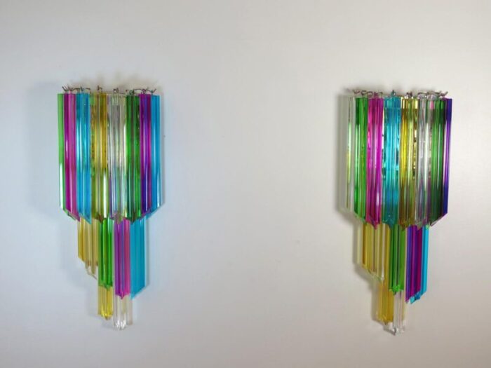 vintage murano wall sconces 1990 set of 2 8873