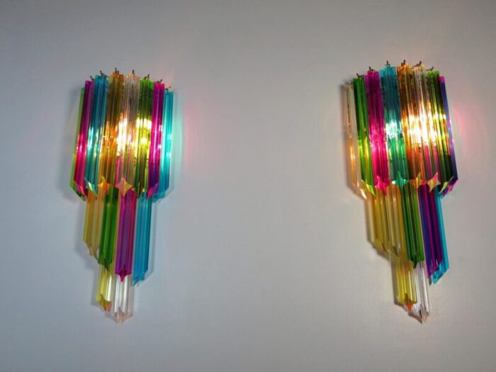 vintage murano wall sconces 1990 set of 2 9114