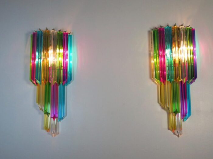 vintage murano wall sconces 1990 set of 2 9823