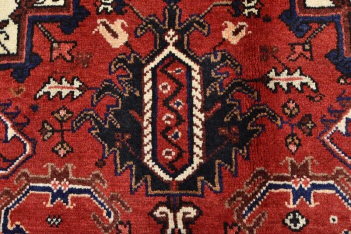 vintage oriental red wool tribal hand knotted area rug 85 x 111 5878