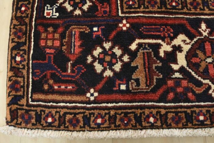 vintage oriental red wool tribal hand knotted area rug 85 x 111 6735