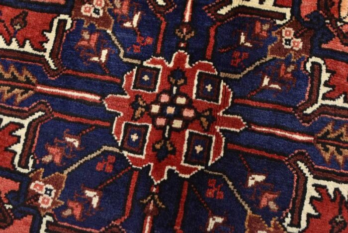 vintage oriental red wool tribal hand knotted area rug 85 x 111 9656