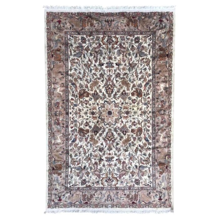 vintage pakistani wool and silk rug 1