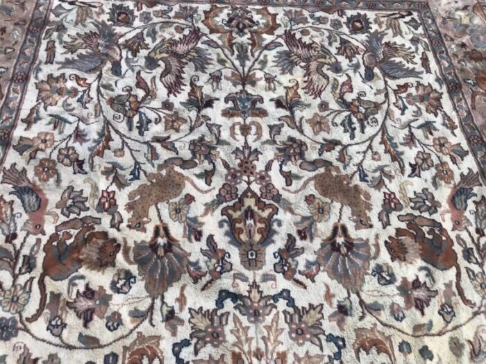 vintage pakistani wool and silk rug 13