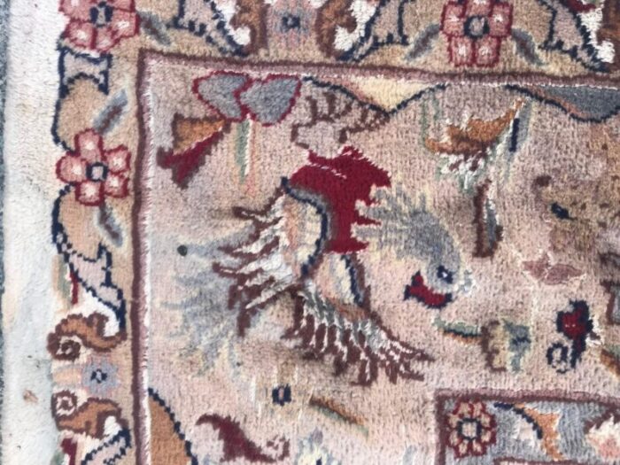 vintage pakistani wool and silk rug 15