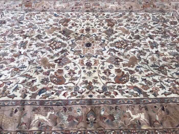 vintage pakistani wool and silk rug 16